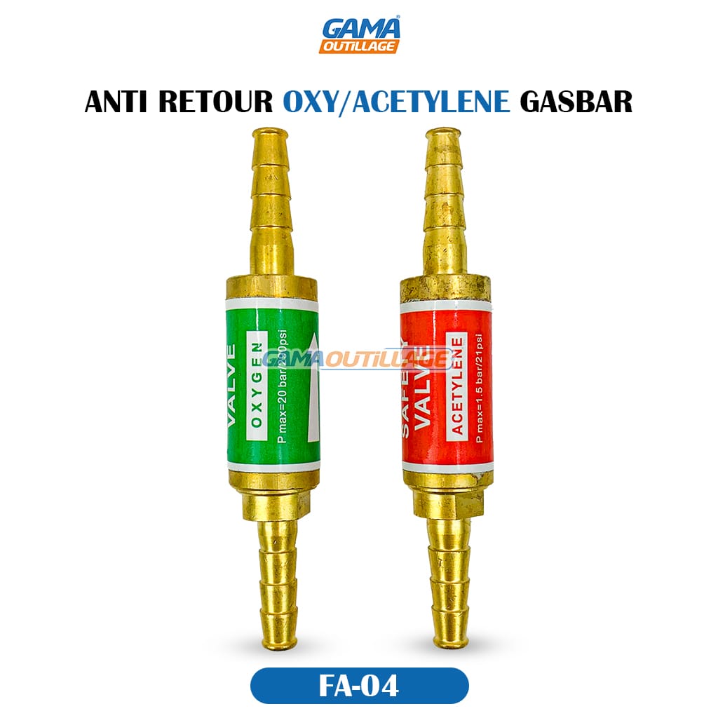 FA-04-GAMAOUTIILAGE-CNC ANTI RETOUR OXY/ACETYLENE GASBAR