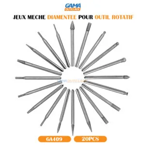 JEUX MECHE DIAMENTEE 30PCS POUR OUTIL ROTATIF DNM
