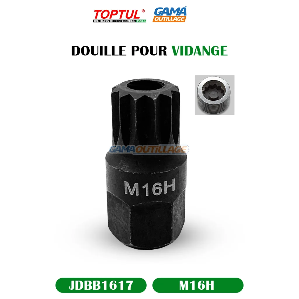JDBB1617-GAMAOUTILLAGE-CNC DOUILLE POUR VIDANGE M16 TOPTUL