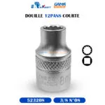 DOUILLE 3/8 N°08 12PANS COURTE AKRAFT