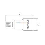 DOUILLE 1/2" 12PANS MALE M08 COURTE TOPTUL – Image 2