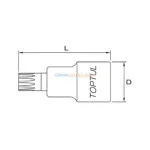 DOUILLE 1/2" 12PANS MALE M10 COURTE TOPTUL – Image 2