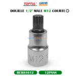 DOUILLE 1/2" 12PANS MALE M12 COURTE TOPTUL