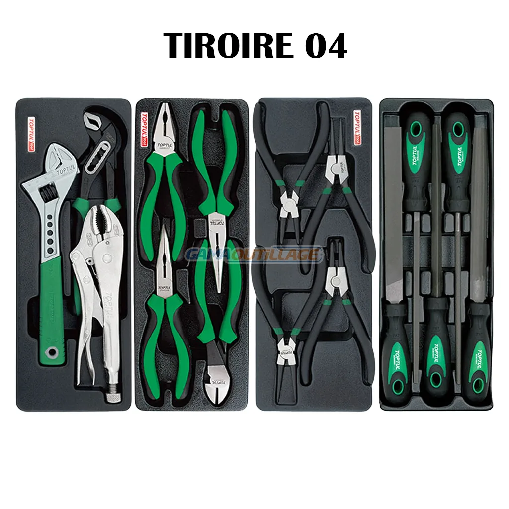 SERVANTE 07 TIROIRES 229PCS ROUGE TOPTUL – Image 7