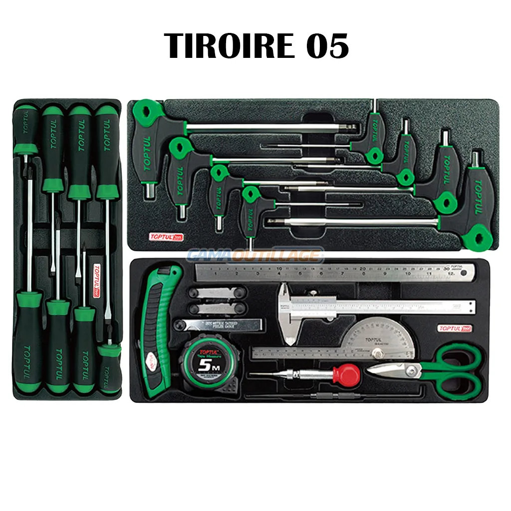 SERVANTE 07 TIROIRES 229PCS ROUGE TOPTUL – Image 8