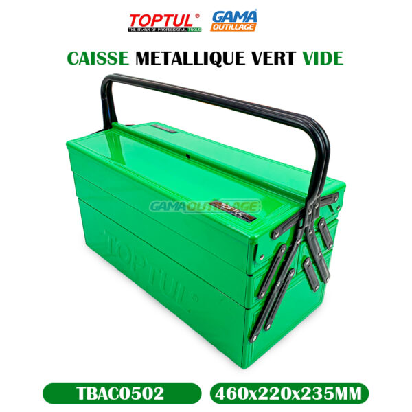 CAISSE METALLIQUE VERT VIDE TOPTUL