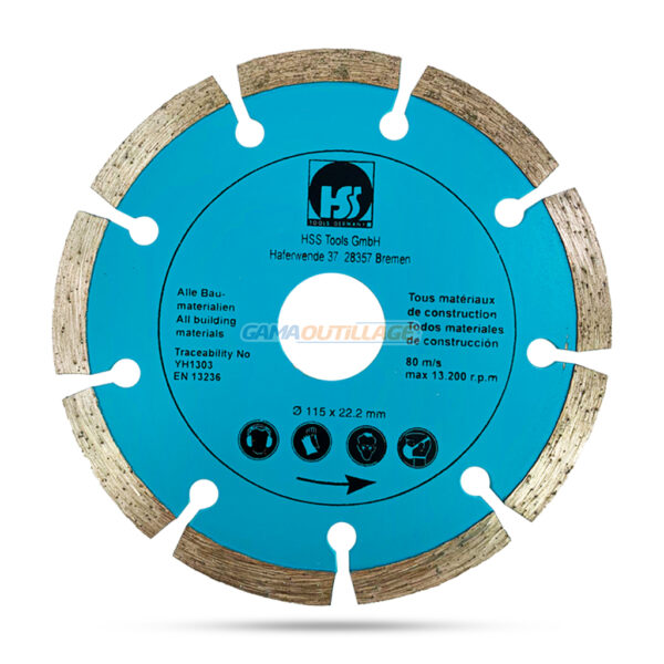 DISQUE DIAMAND SEGMENTES 115MM HSS TOOLS