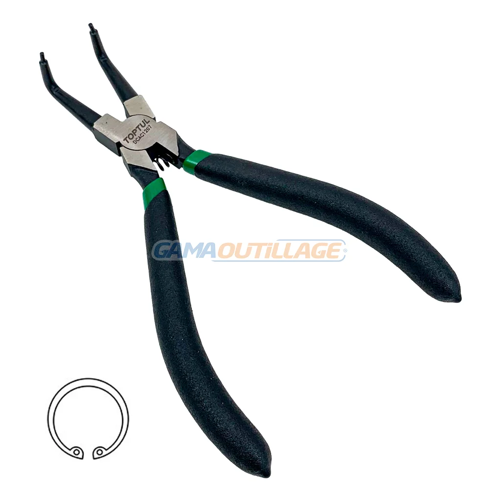 DCAC1207-GAMAOUTILLAGE-CNC PINCE CIRCLIPS 7" COUDEE A FERMER TOPTUL