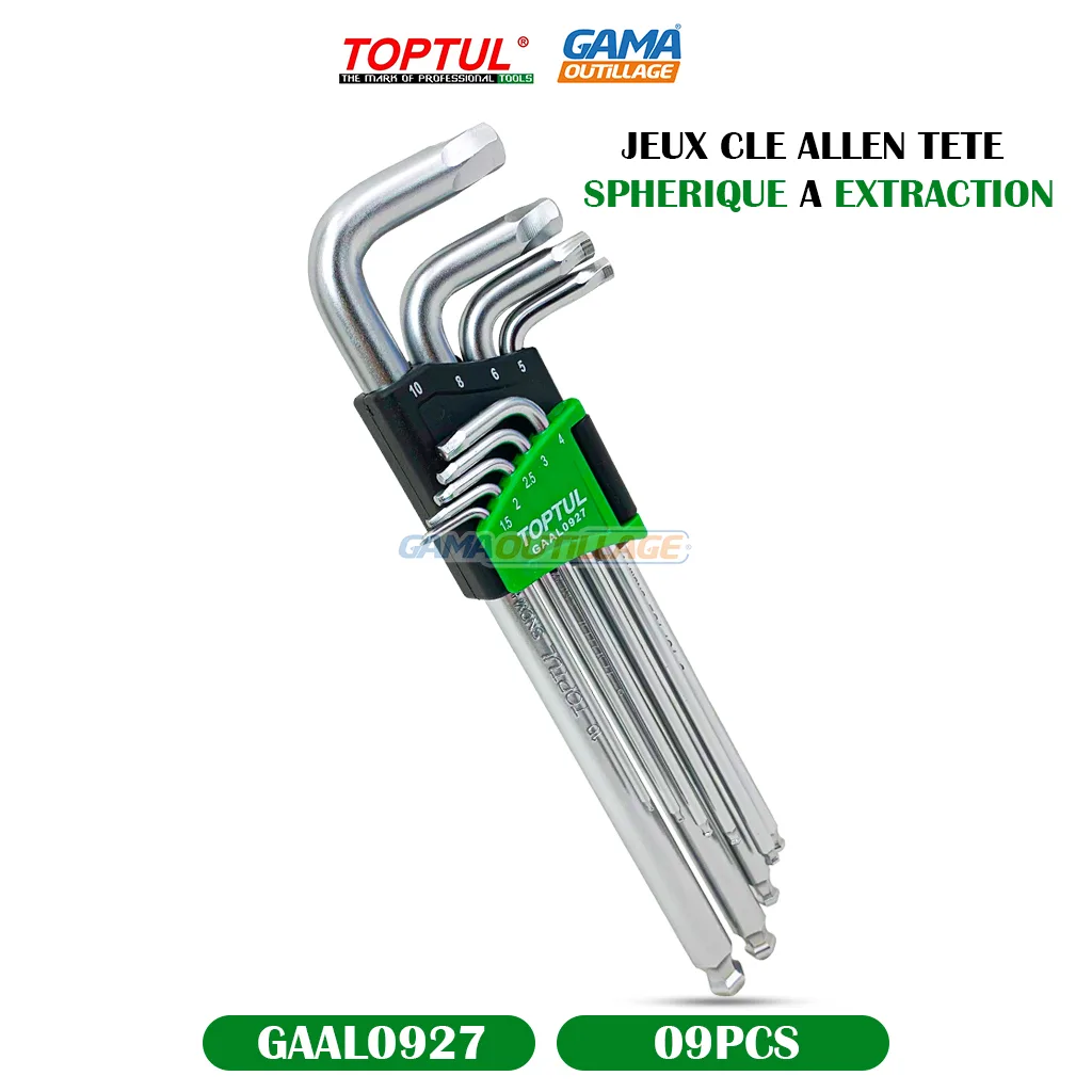 JEUX CLE ALLEN TETE SPHERIQUE A EXTRACTION GM TOPTUL – Image 2