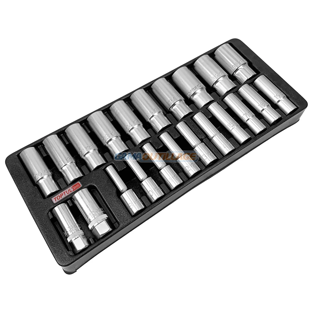 JEUX DOUILLE LONGUE 22PCS TOPTUL – Image 1