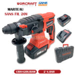 MARTEAU SANS FIL 20V 2*4.0AH WORCRFT