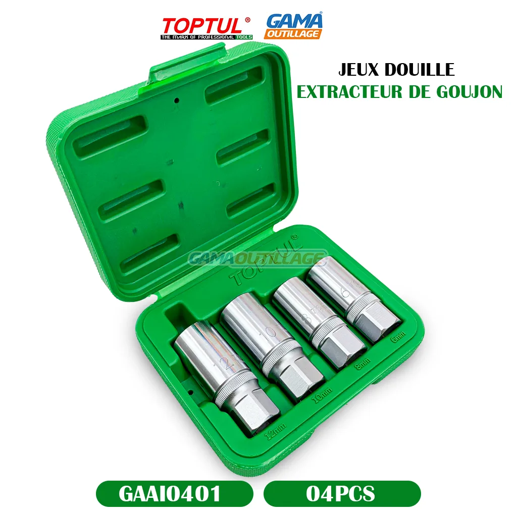 JEUX DOUILLE EXTRACTEUR DE GOUJON 04PCS TOPTUL – Image 4