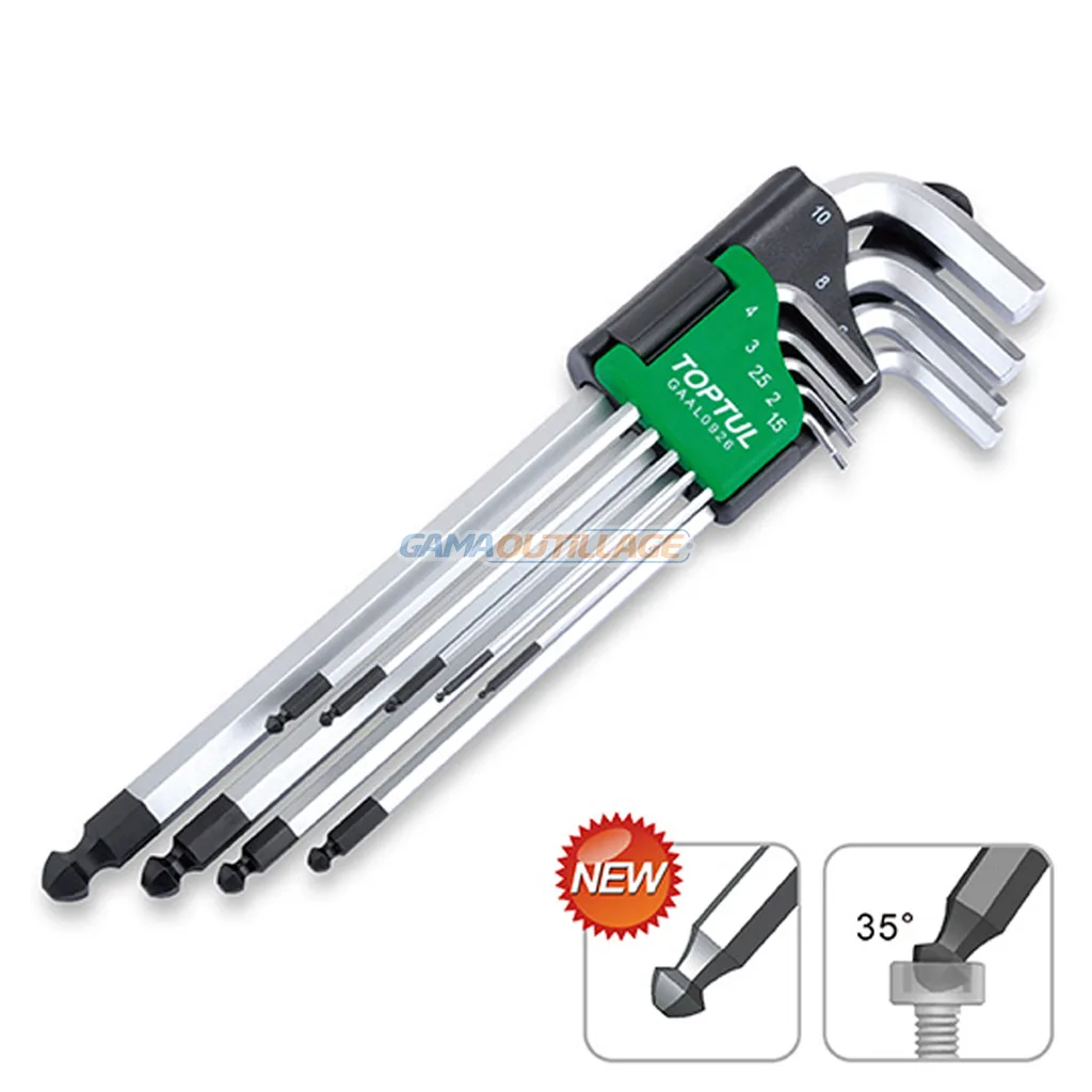 JEUX CLE ALLEN 09PCS SPHERIQUE LONG TOPTUL – Image 5