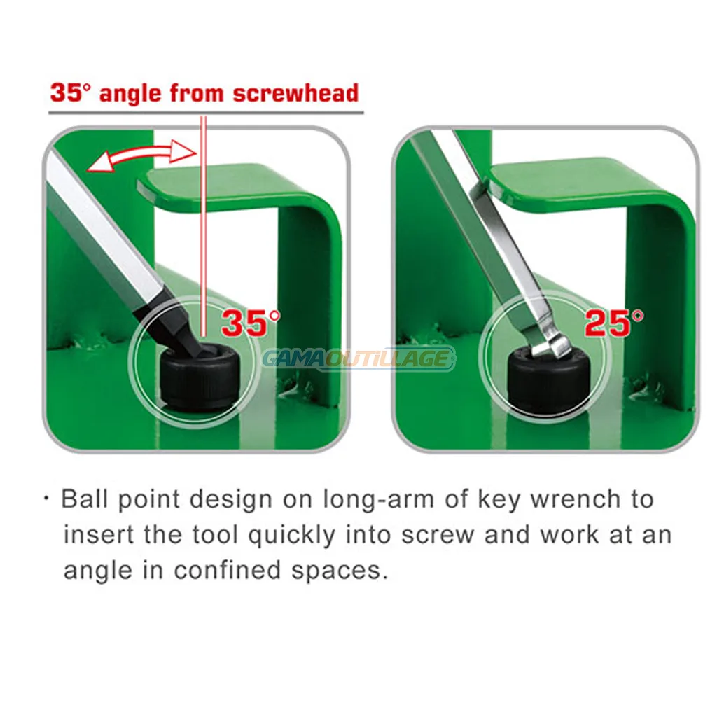 JEUX CLE ALLEN 09PCS SPHERIQUE LONG TOPTUL – Image 4