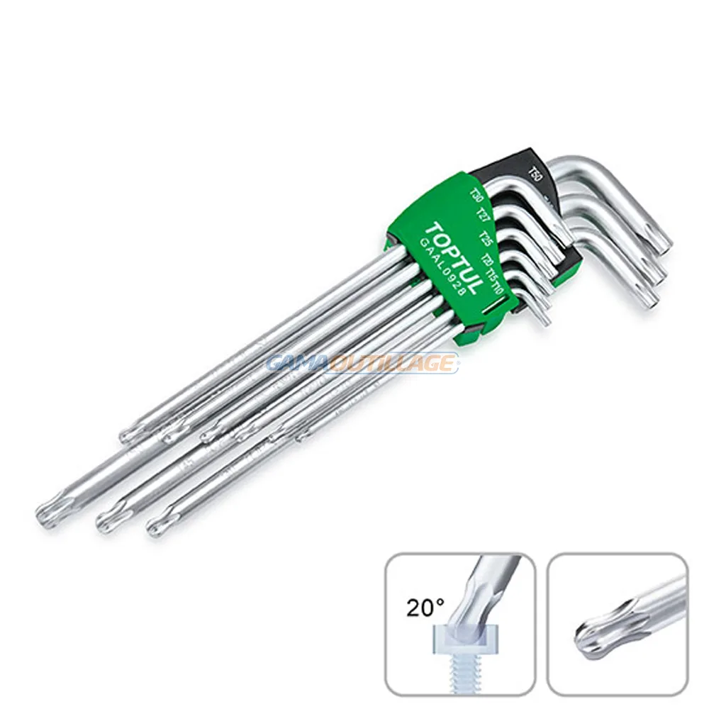 JEUX CLE TORX SPHERIQUE 09PCS TOPTUL – Image 4