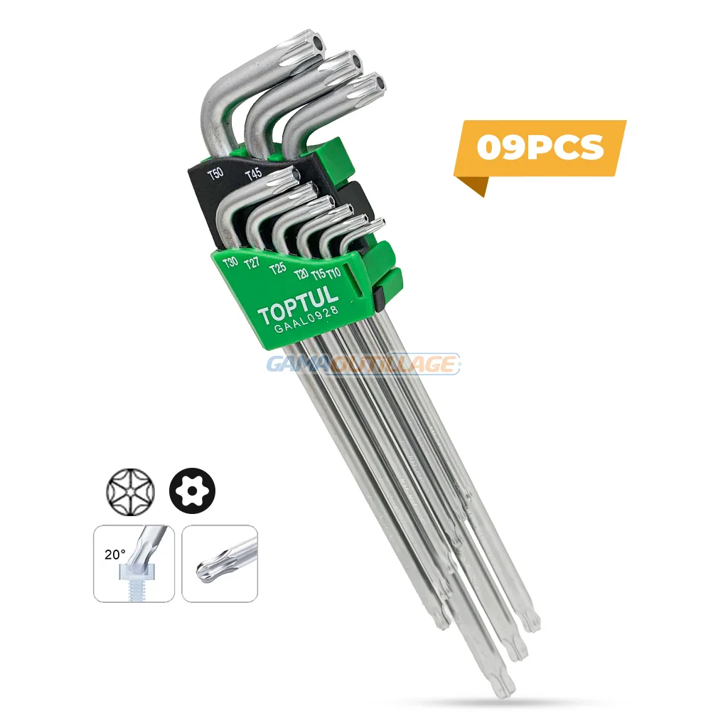 JEUX CLE TORX SPHERIQUE 09PCS TOPTUL – Image 1