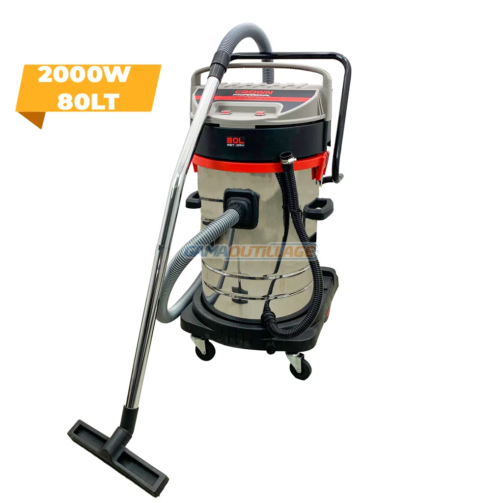 ASPIRATEUR 2 MOTEURS 2000W 80LT CROWN – Image 1