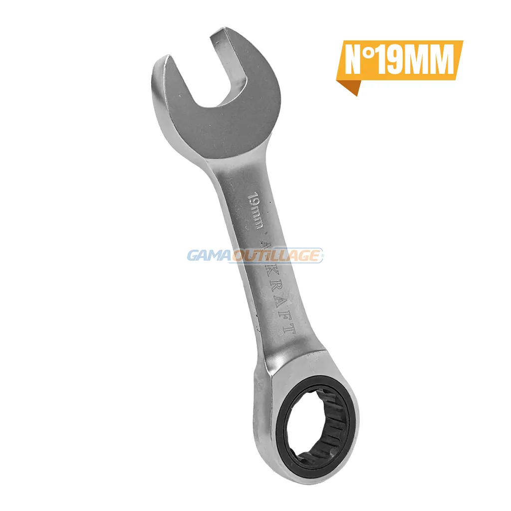 62159019-GAMAOUTILLAGE-CNC CLE MIXTE A CLIQUET COURT N° 19 AKRAFT – Image 1