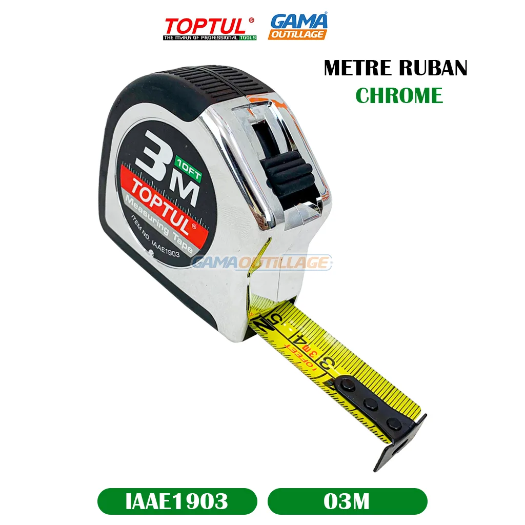 METRE RUBAN 3M CHROME TOPTUL – Image 6