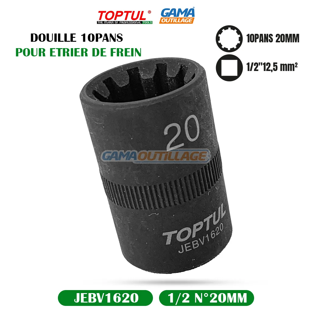 DOUILLE 1/2 N°20 10PANS POUR ETRIER DE FREIN TOPTUL – Image 5