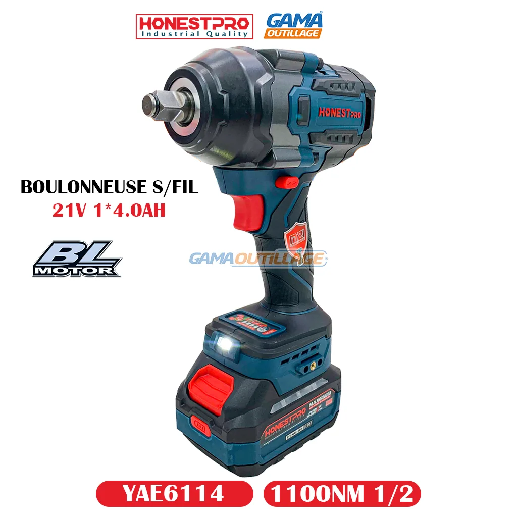 BOULONNEUSE S/FIL BR 21V 1*4.0AH 1100NM HONESTPRO – Image 9