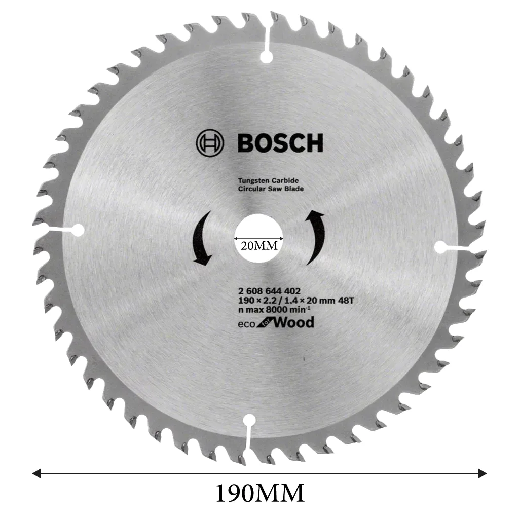 DISQUE BOIS ECO 190MM 48DENTS BOSCH – Image 2