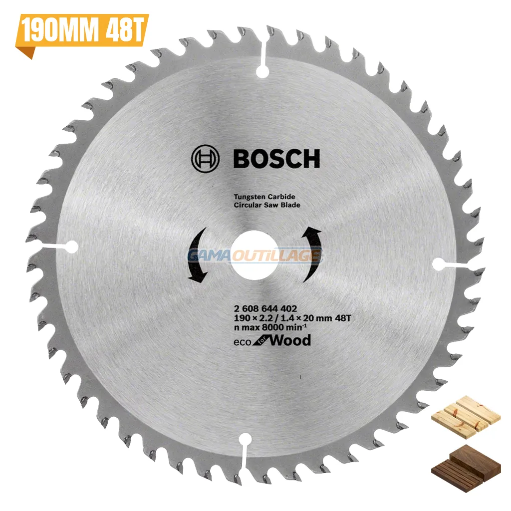 DISQUE BOIS ECO 190MM 48DENTS BOSCH – Image 1