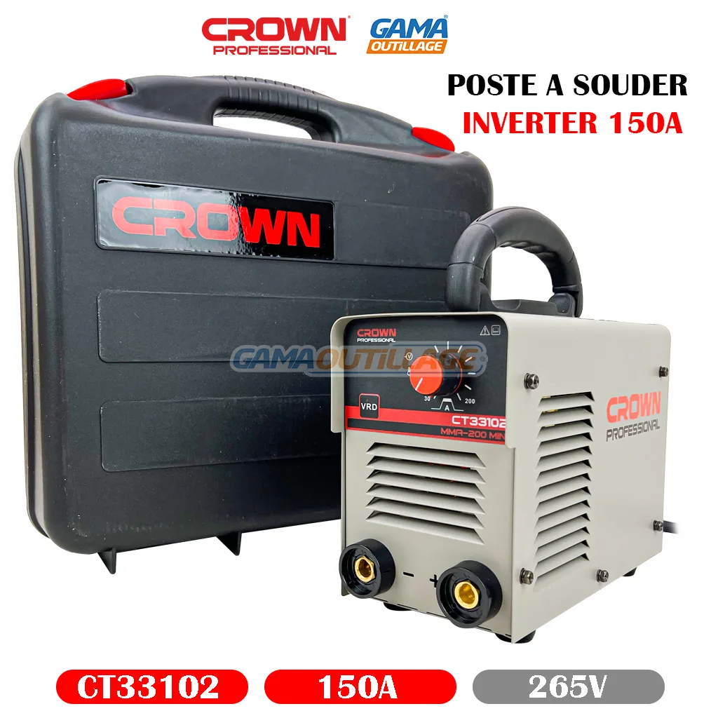 POSTE A SOUDER INVERTER 150A VALISE CROWN – Image 8