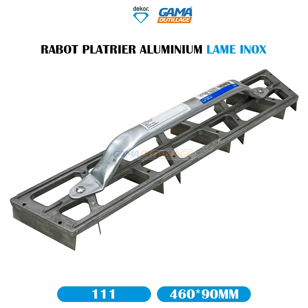 RABOT PLATRIER ALUMINIUM LAME INOX 460*90 DEKOR – Image 4