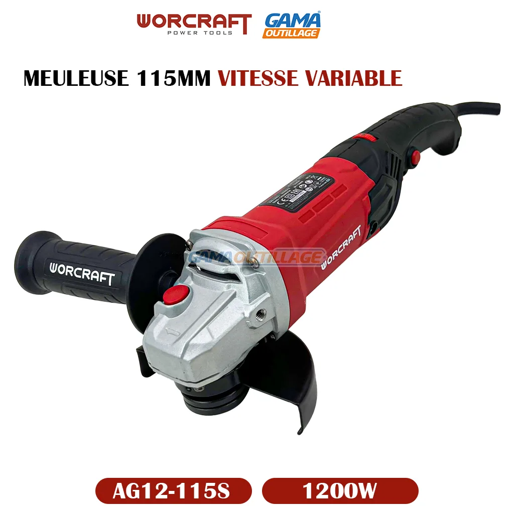 MEULEUSE 115MM 1200W VITESSE VARIABLE WORCRAFT – Image 6