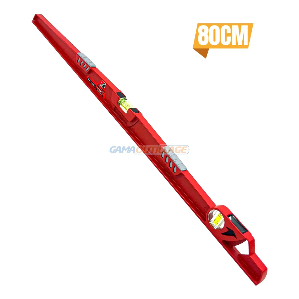 76939-GAMAOUTILLAGE-CNC NIVEAU A BULLE ALUCAST 80CM RUBI – Image 1