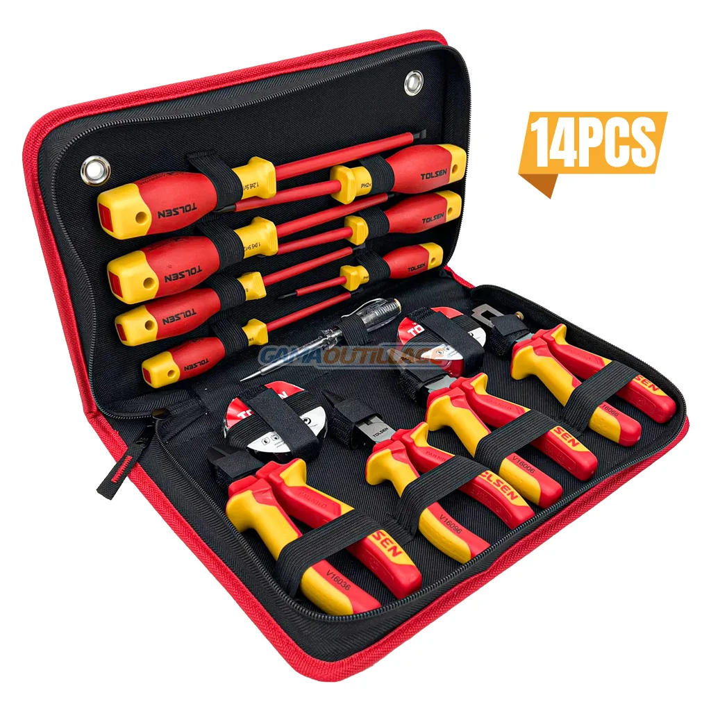 JEU  D'OUTILS ELECTRICIEN ISOLE 14PCS TOLSEN – Image 1