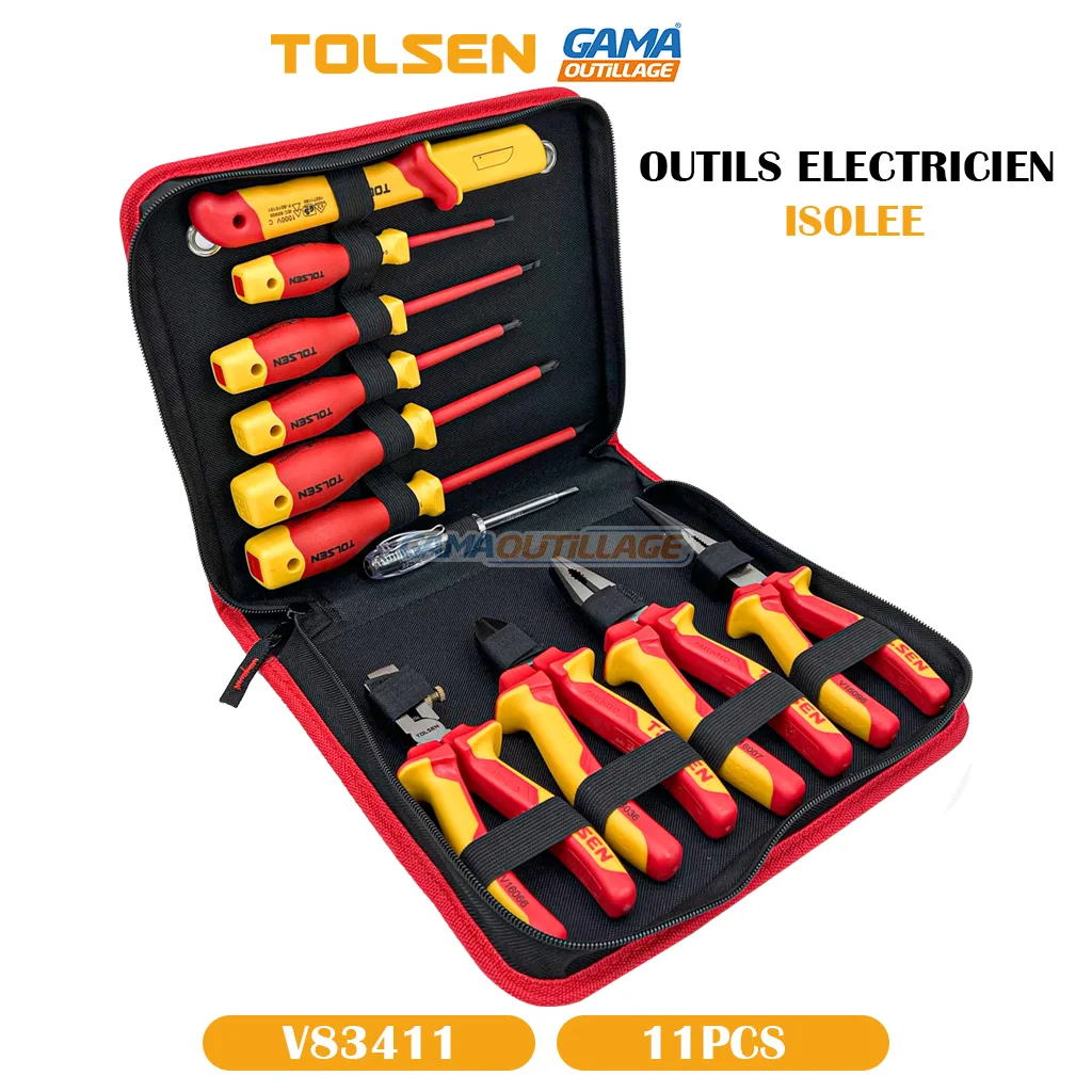 SELECTION DE 11 OUTILS ELECTRICIEN ISOLEE TOLSEN – Image 7
