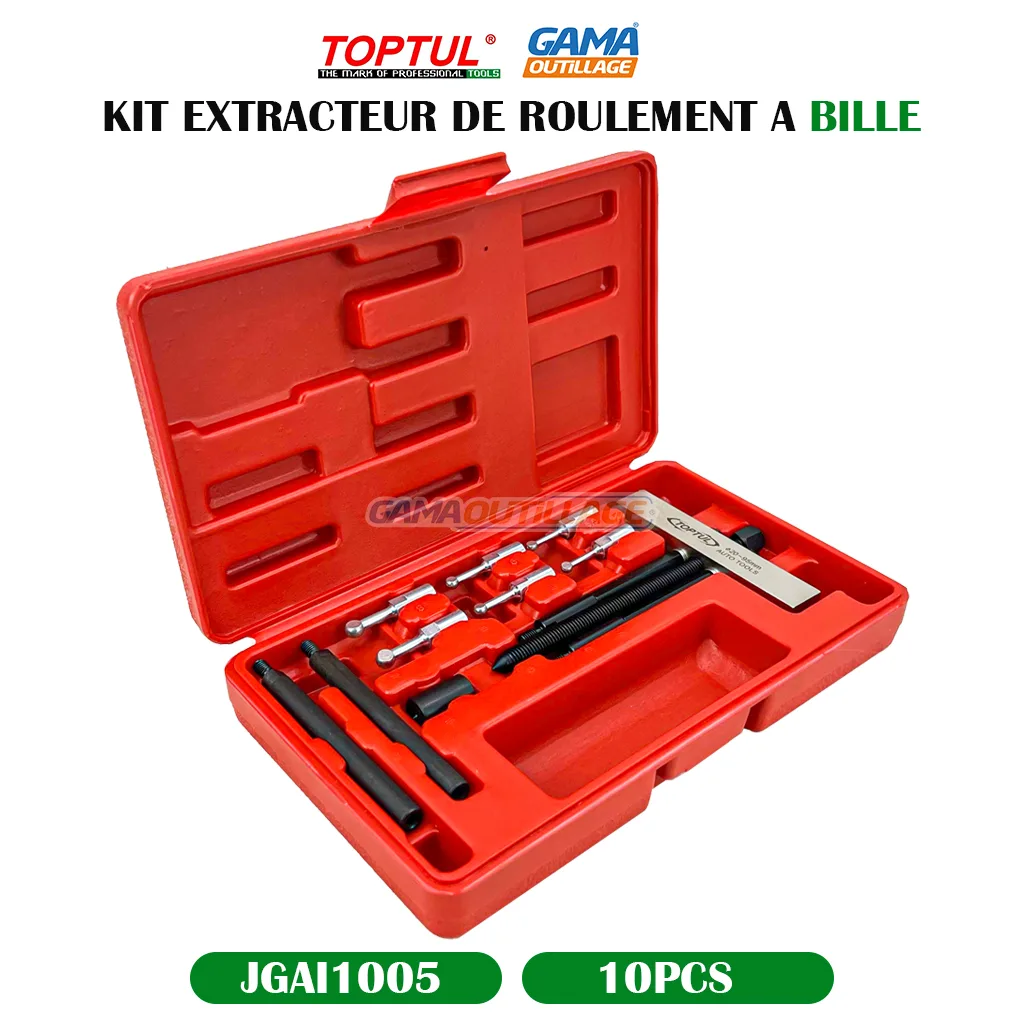 KIT EXTRACTEUR DE ROULEMENT A BILLE 10PCS TOPTUL – Image 5