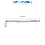 Bras coudé 1/2'' BEETRO de 300 mm avec extrémités carrées et manche antidérapant