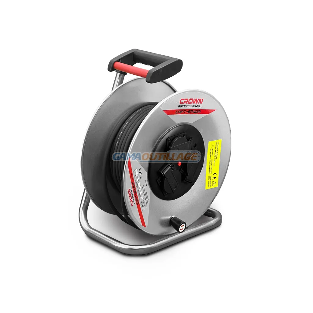 Capt-er40a PRINCIPALE GAMA OUTILLAGE ENROULEUR CABLE ELECTRIQUE 40M 3*1.5MM CROWN – Image 1