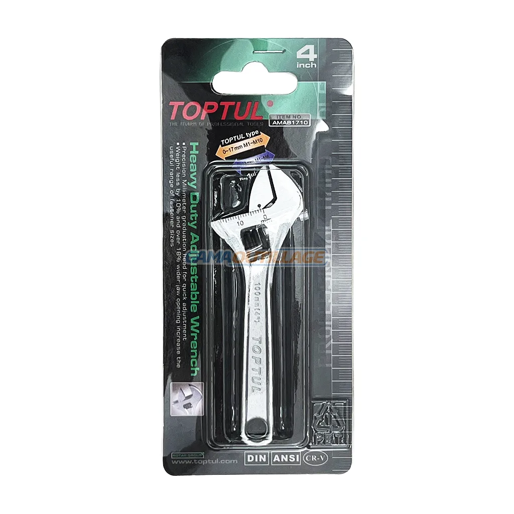 CLE A MOLETTE CHROME 4" TOPTUL – Image 2