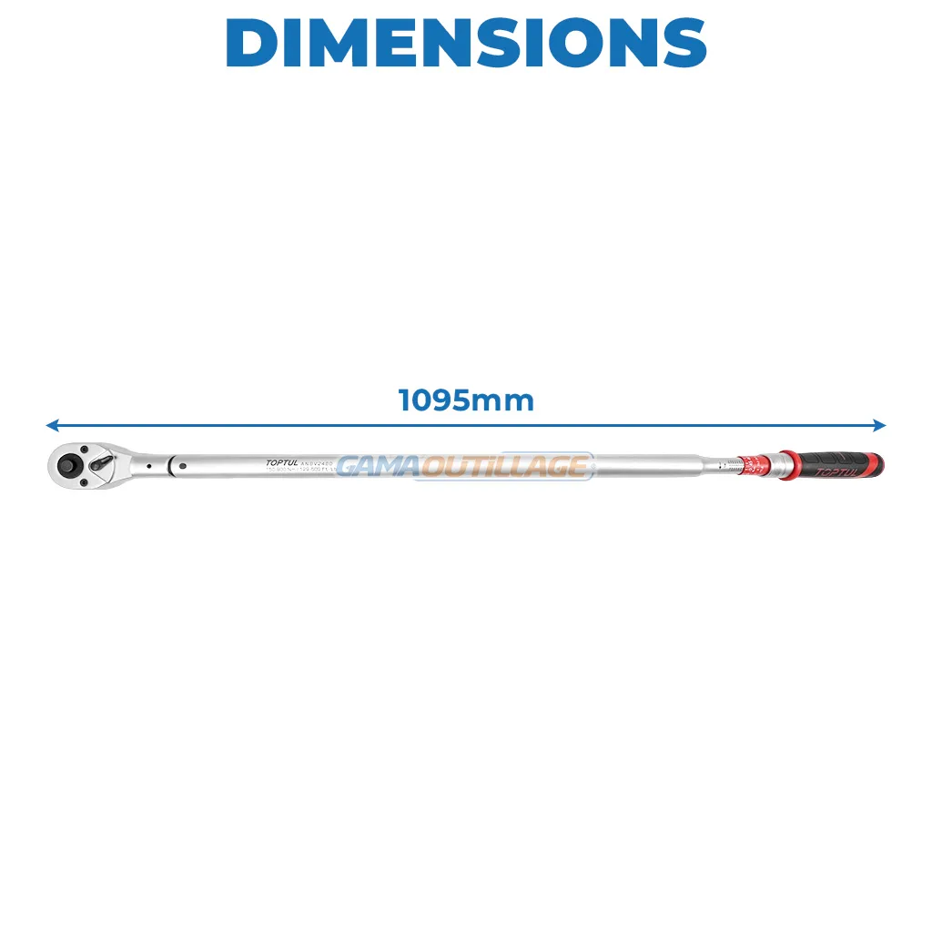 CLE DYNAMOMETRIQUE 1" 200-1000 N.M TOPTUL – Image 5