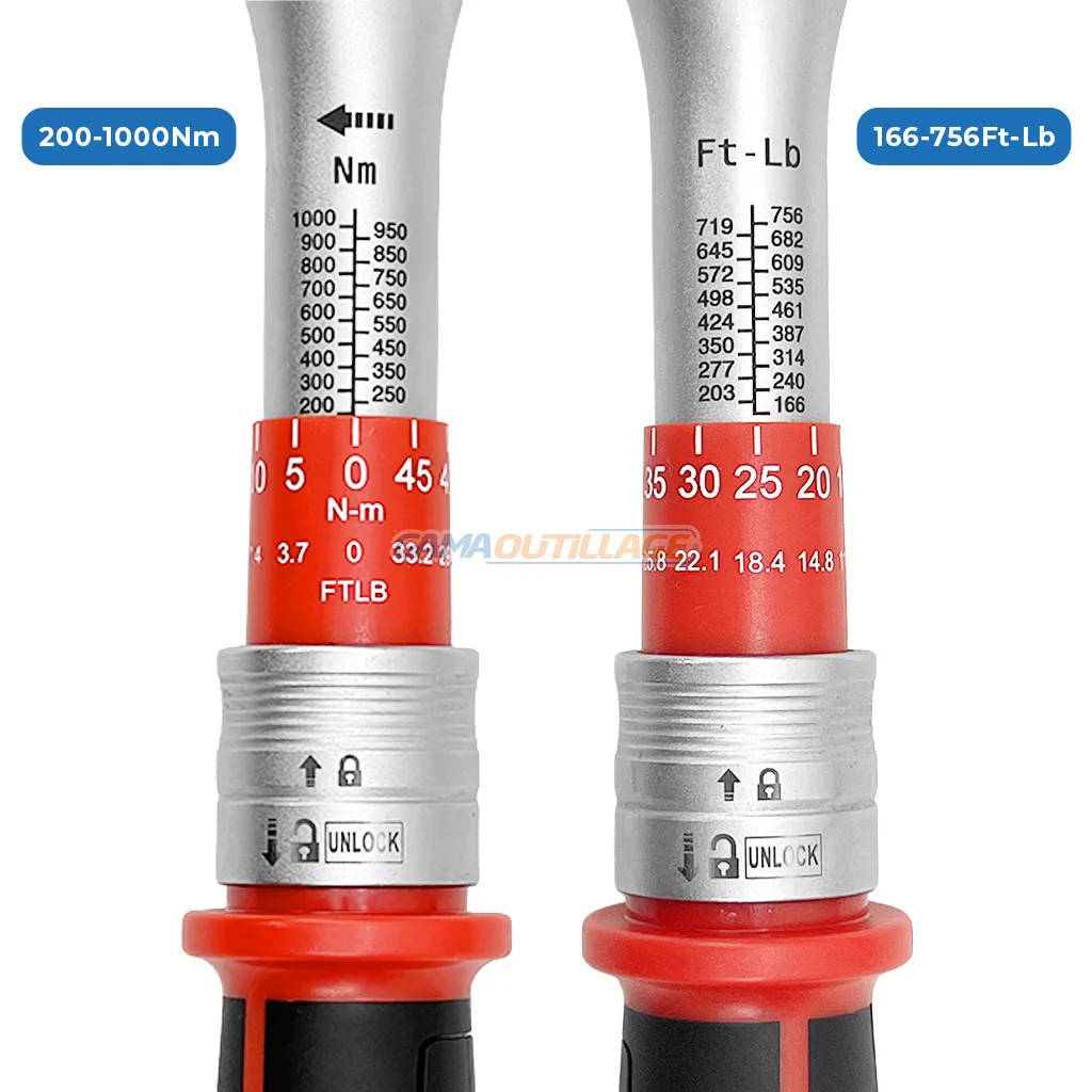 CLE DYNAMOMETRIQUE 1" 200-1000 N.M TOPTUL – Image 3