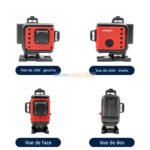 Vue de face, dos, côté gauche et côté droit du niveau laser SOFICLEF NLR-12 12 lignes 3x360°