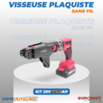 VISSEUSE PLAQUISTE S/FIL KIT 20V 1*2.0AH WORCRAFT