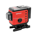 Niveau laser 12 lignes SOFICLEF NLR-12 avec base de fixation et niveau à bulle intégré sur fond blanc