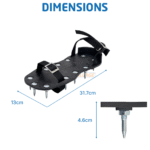 Dimensions des sandales clouées DEKOR 30 cm : 31,7 cm de longueur, 13 cm de largeur et 4,6 cm de hauteur des pointes