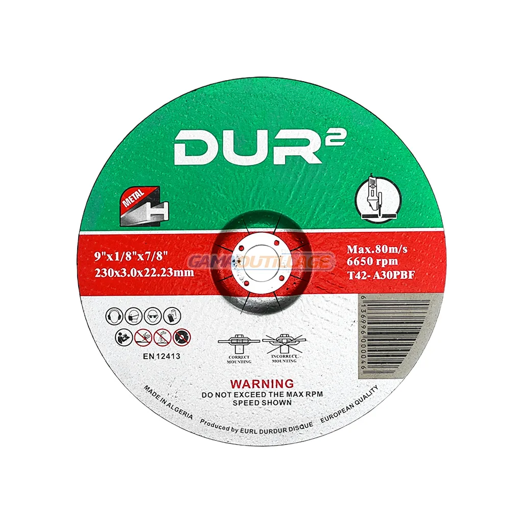 PRINCIPALE GAMA OUTILLAGE DISQUE A COUPER METAL 3.0MM 230MM DUR DUR – Image 1