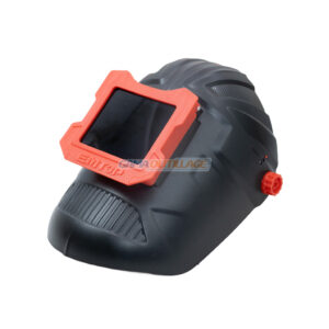 Casque à souder EMTOP EWHT0106 noir avec visière relevable rouge, vue principale