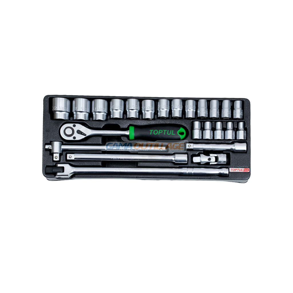 1 PRINCIPALE GAMA OUTILLAGE Caisse à douille 1/2″ 24PCS TOPTUL | GAMA OUTILLAGE