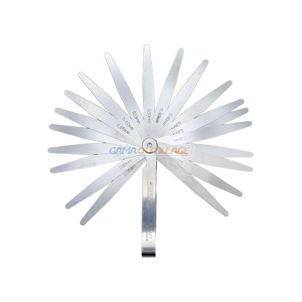 1 PRINCIPALE GAMA OUTILLAGE Jeu de jauges d'épaisseur 20 lames GAMA OUTILLAGE