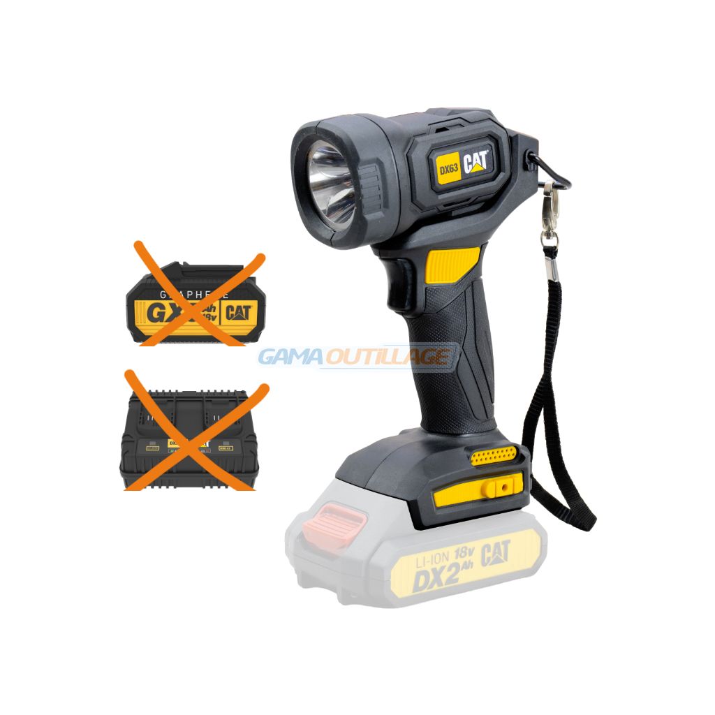 1 PRINCIPALE GAMA OUTILLAGE Torche LED 18V Caterpillar DX63B GAMA OUTILLAGE
