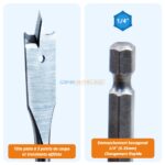 COFFRET MECHE A BOIS PLATE A EMBOUT 1/4" 12PCS EMTOP – Image 3