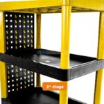 CHARIOT MULTI USAGE 3 ETAGES A ROULETTE JAUNE ZERE – Image 4